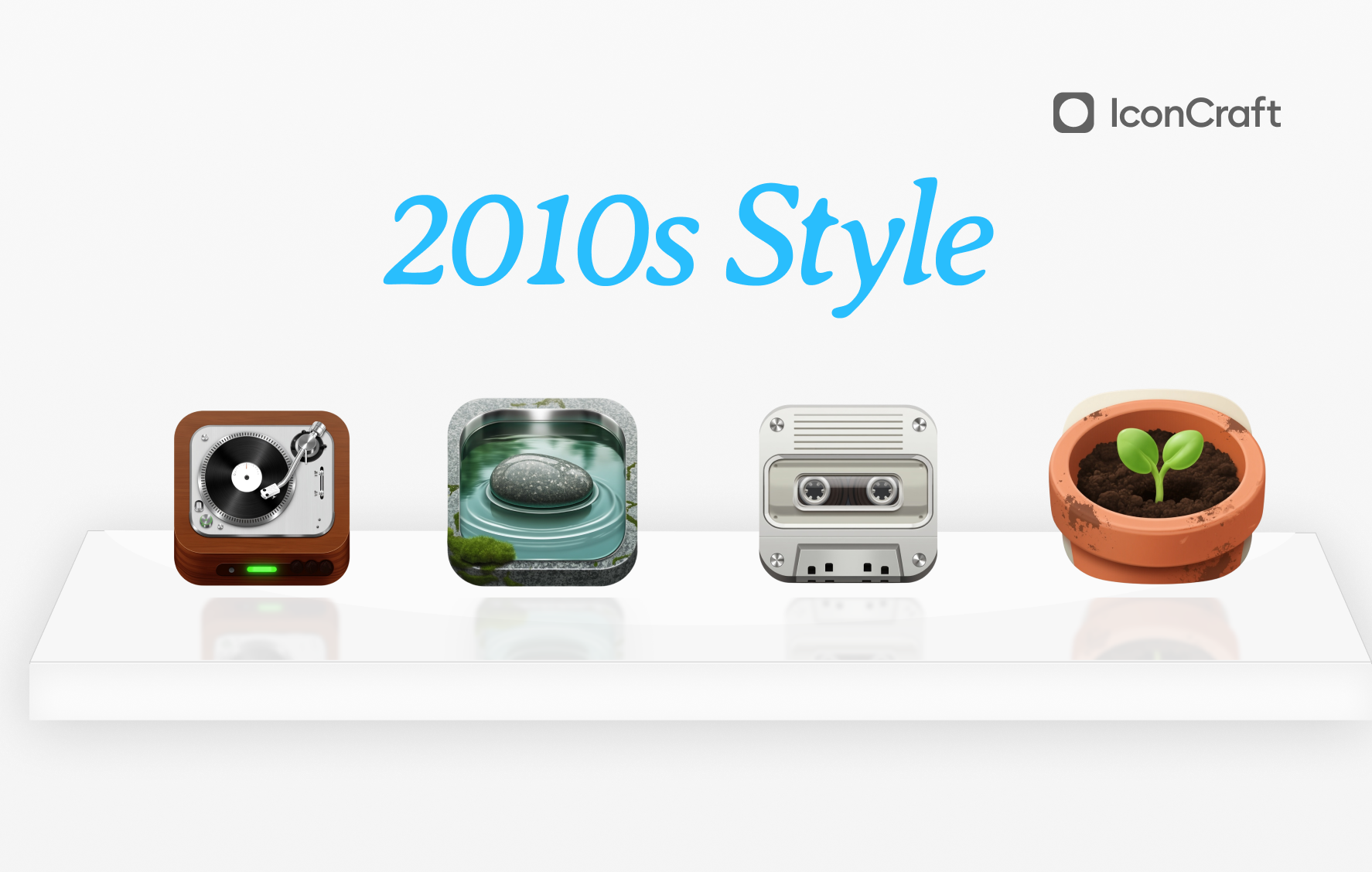 Create Retro Skeuomorphic App Icons Using AI - We've added '2010s' skeuomorphic style to IconCraft - this style generates retro...